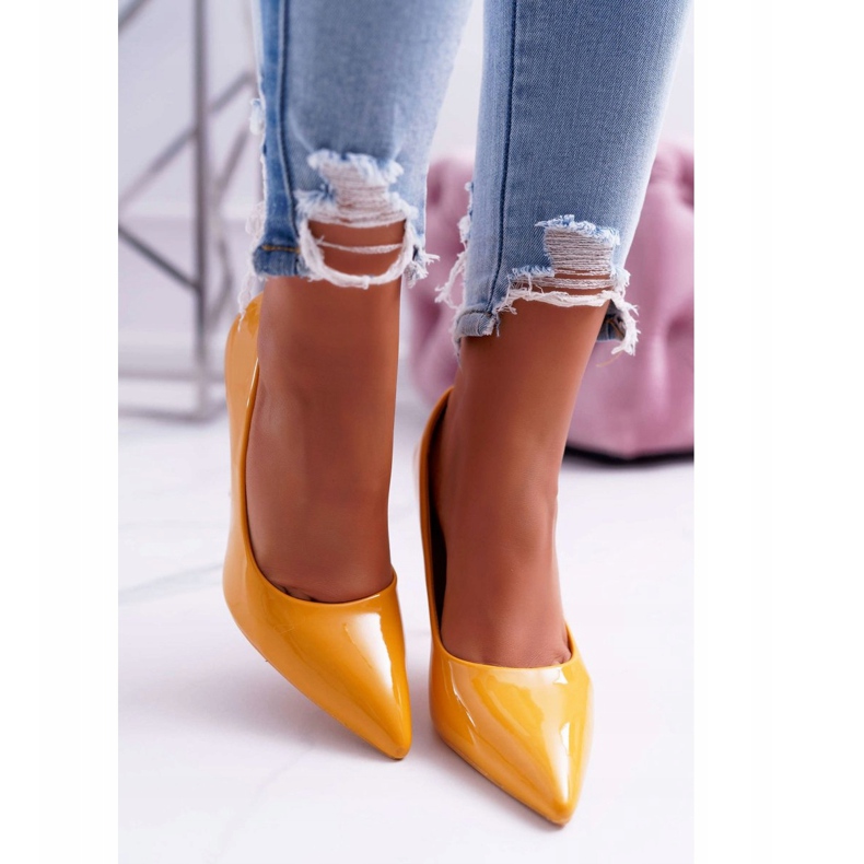 PS1 Dámské vysoké podpatky Yellow Yanna žlutá 2