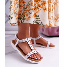 Dámské bílé sandály Lu Boo s cvočky Mariachi bílý 1