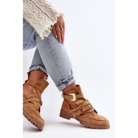 Lu Boo Suede Vystřižené boty Camel Rock Girl hnědý 3