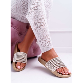 Dámské pantofle s korálkovým zlatým Elavi 1