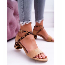 Dámské sandály na vysokém podpatku Lu Boo Panther Camel se zamilují hnědý 2