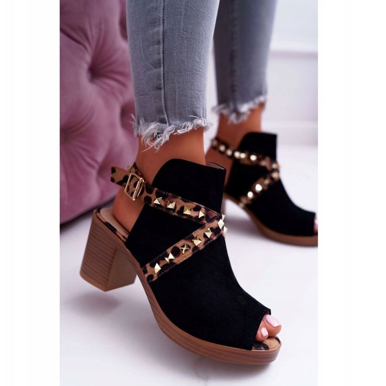 Dámské sandály na vysokém podpatku Lu Boo Black 318-30 Fiode černá 1