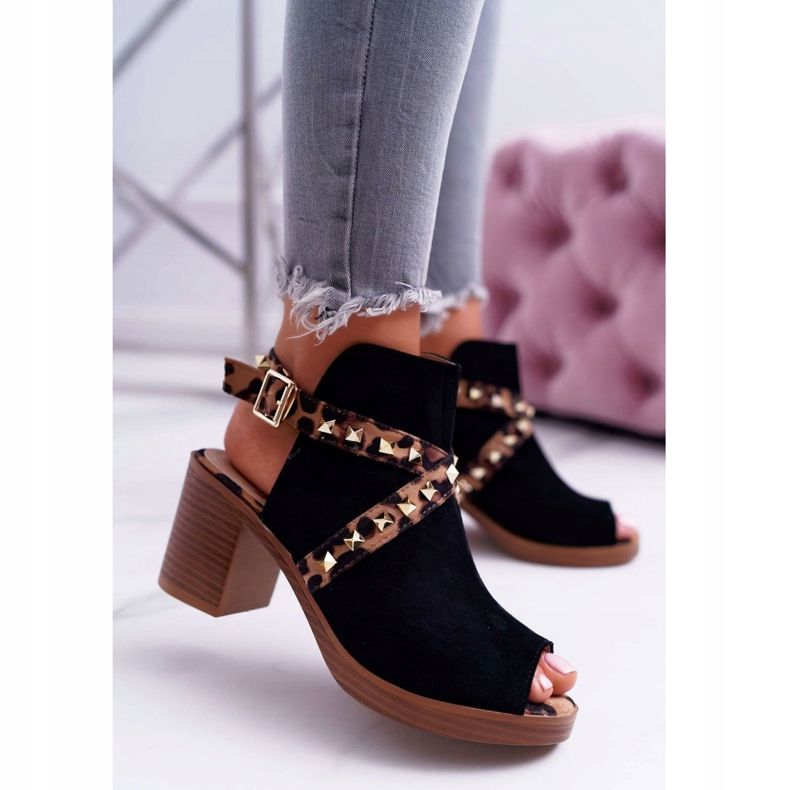 Dámské sandály na vysokém podpatku Lu Boo Black 318-30 Fiode černá 2