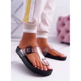SEA Dámské pantofle Žabky Transparent Stripe Black Framona bezbarvý černý 1