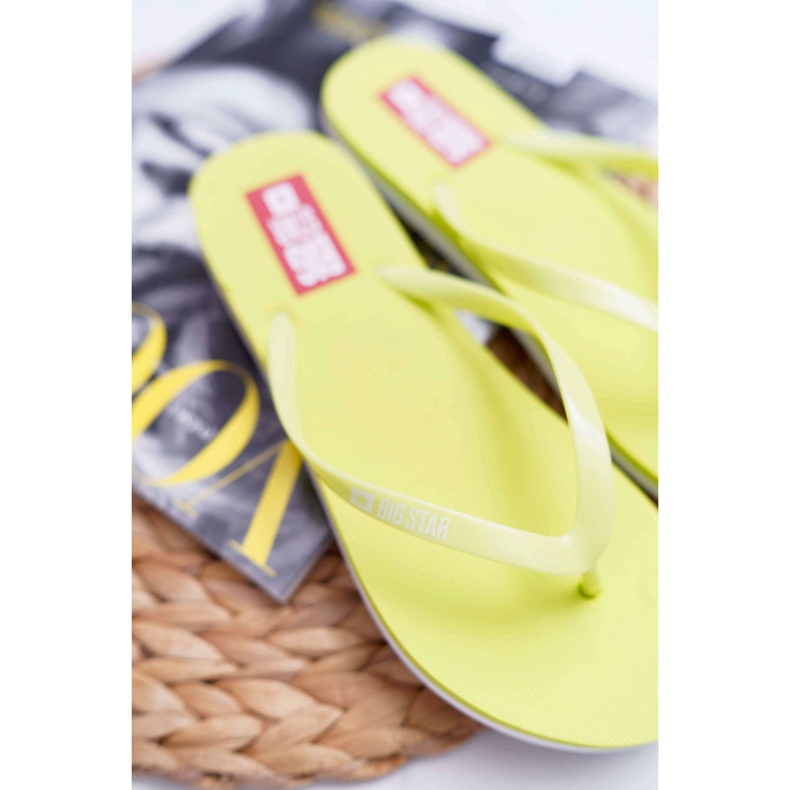 Dámské pantofle Žabky Big Star Neon Lime AA274A129 zelený 2