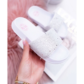 Dětské a mládež Big Star bílé třpytivé sandály AA374086 bílý 1