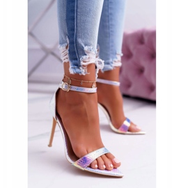 Dámské sandály na vysokém podpatku Lu Boo Opalescent Gasoline Debbi vícebarevný růžový 1