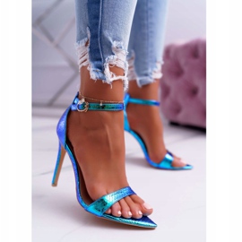 Dámské sandály na vysokém podpatku Lu Boo Iridescent Green Debbi vícebarevný zelená 1