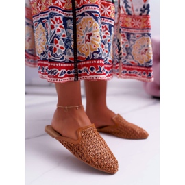 Vices Elegantní dámské pantofle hnědé svěráky 3301 hnědý 1