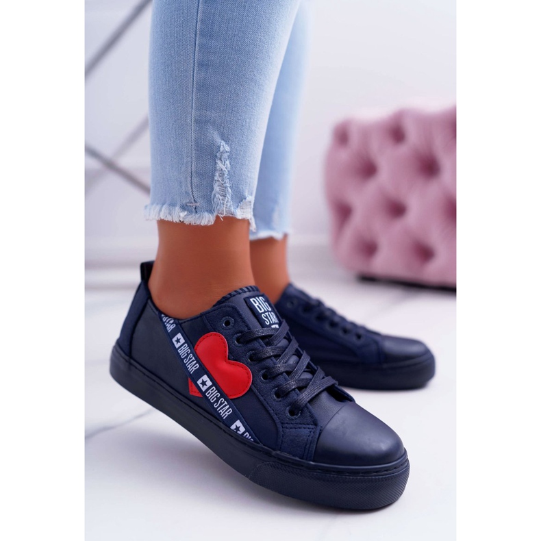 Dámské tenisky Big Star Navy Blue se srdcem EE274258 námořnická modř 1