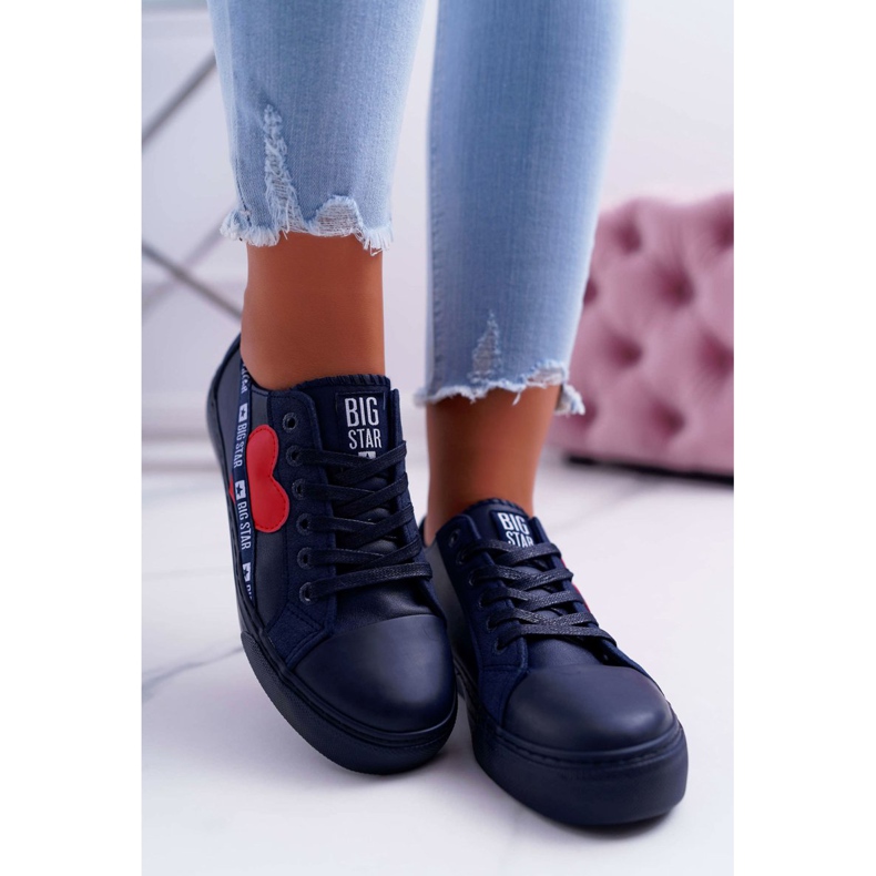 Dámské tenisky Big Star Navy Blue se srdcem EE274258 námořnická modrá 2