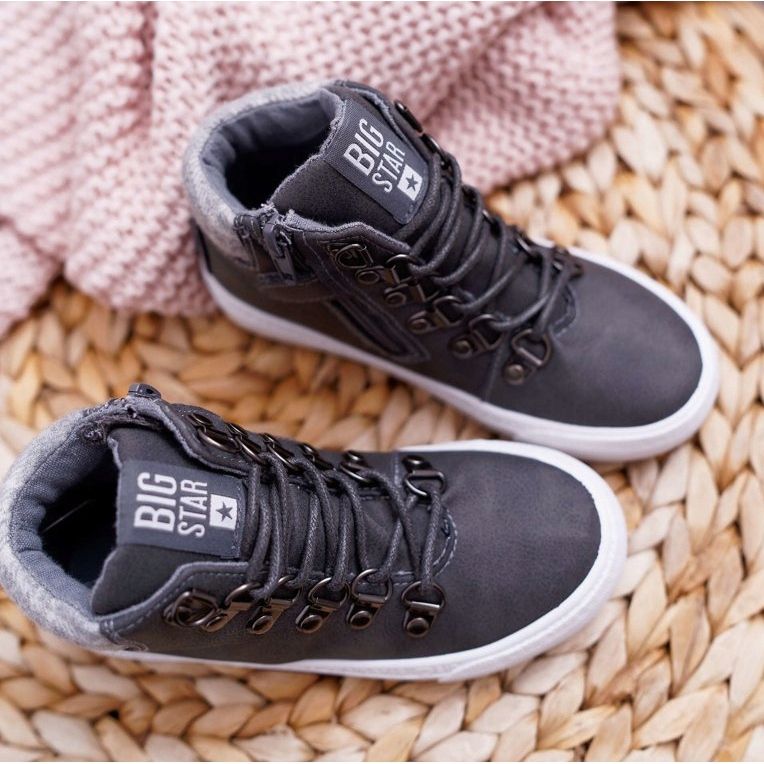 Dětské chlapecké boty Tenisky Big Star Grey EE374040 šedá 2