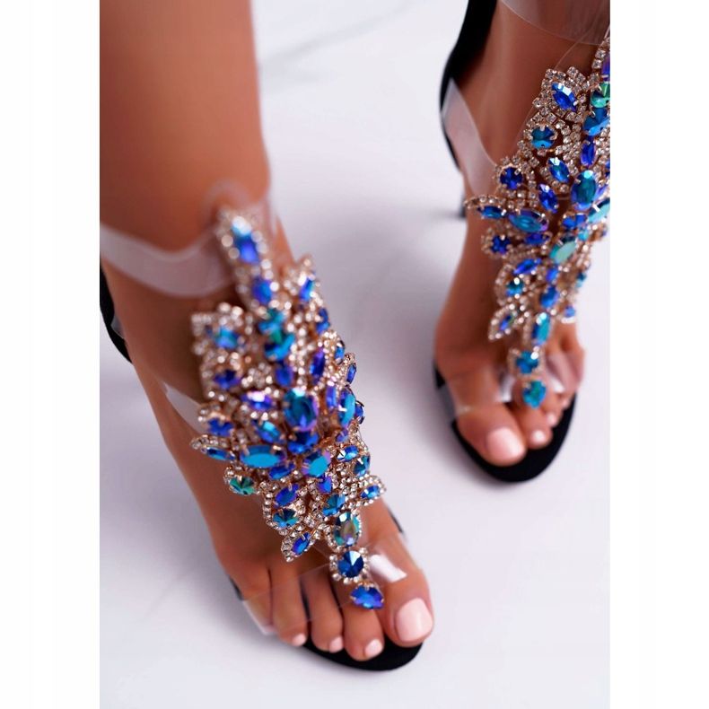 Dámské sandály na vysokém podpatku Lu Boo semišové černé 2047-89 Milleni černá 2