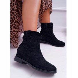 SEA Dámské kozačky na klínku s plochým podpatkem zateplené přes kotník černé Demini černá 2