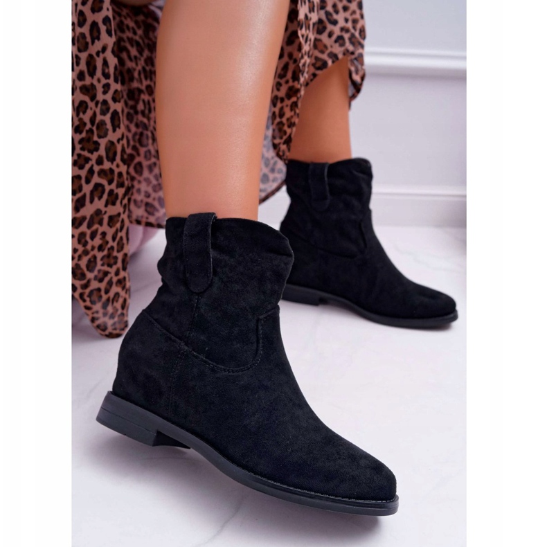 SEA Dámské kozačky na klínku s plochým podpatkem zateplené přes kotník černé Demini černá 2