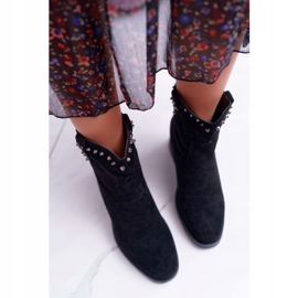 SEA Dámské kozačky na klínku na plochém podpatku zateplené přes kotník černé deminis černá 2