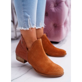 Dámské ploché boty Maciejka podzimní kůže červená 04091-29 hnědý 1