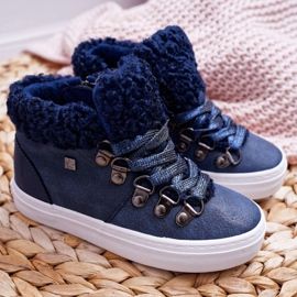Dětské Chlapecké Dívčí Boty Dívčí Big Star Navy Blue EE374018 modrý 2