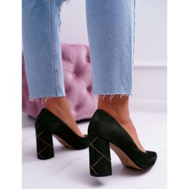 Dámské lodičky Laura Messi Suede Olive 2050 Tiffany zelený 2