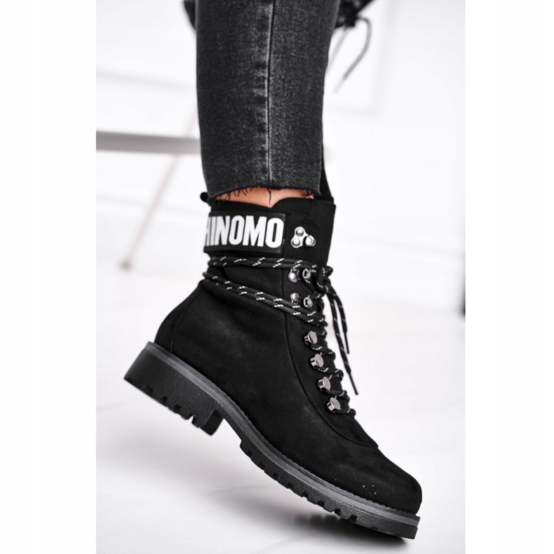 EVE Dámské boty na plochém podpatku se zapínáním na zip černé Popsi černá 1