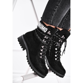 EVE Dámské boty na plochém podpatku se zapínáním na zip černé Popsi černá 2