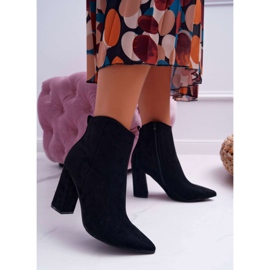 EVE Dámské kozačky na podpatku In Spitz Suede Black Summe černý 2