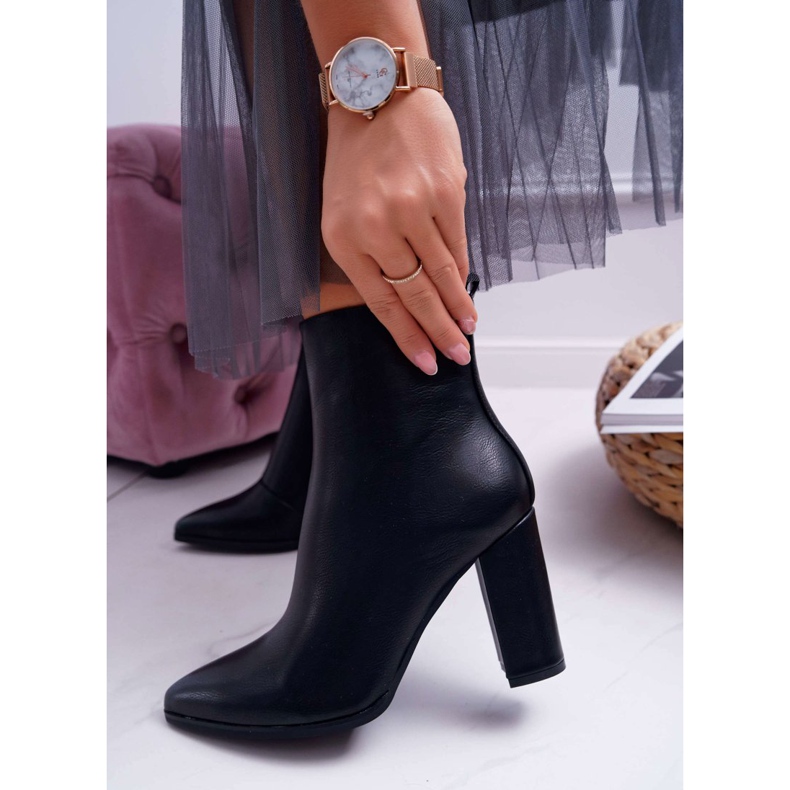 FRID Dámské kozačky na vysokém podpatku, zip na špici černý Ferol černá 2