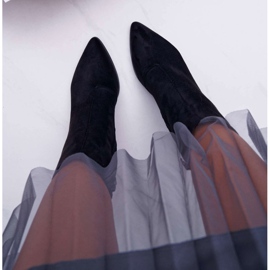 FRID Dámské boty na podpatku se semišovým zapínáním na zip černé Ferol černá 2