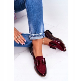 Dámské brogues Maciejka lakované mokasíny burgundské 04099-44 / 00-1 červený vícebarevný 2