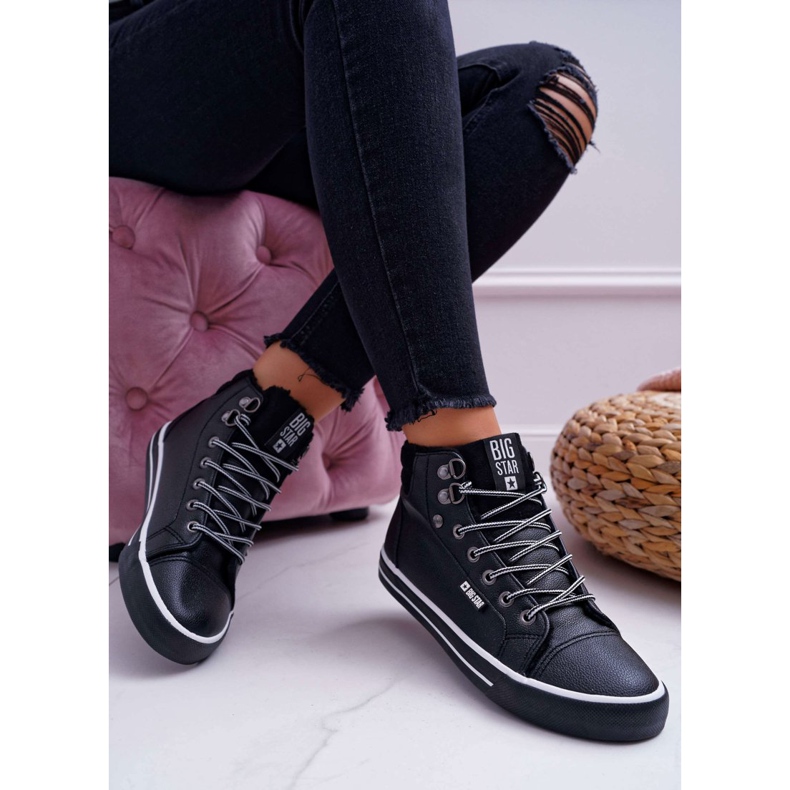 Dámské tenisky Big Star High Black Warmed EE274410 černý 1