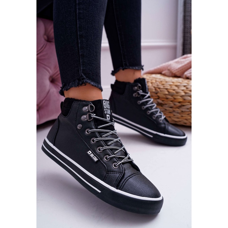 Dámské tenisky Big Star High Black Warmed EE274410 černý 2
