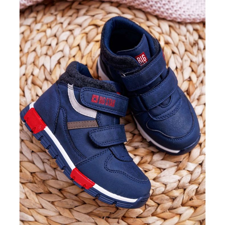 Dětské chlapecké boty Tenisky Big Star Navy Blue EE374065 námořnická modř 2