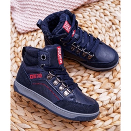 Dětské chlapecké boty Tenisky Big Star z ovčí kůže Navy Blue EE374088 námořnická modř 1