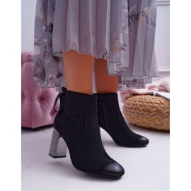 Vinceza Dámské kozačky na podpatku Rock Zip Black Stein černý 1