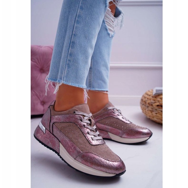 Dámská sportovní obuv Béžová Sergio Leone Ondar hnědý růžový 1