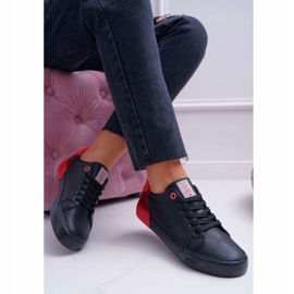 Dámské cross jeans černé tenisky EE2R4019C černý červený 1