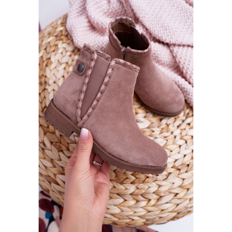 POPA Dětské boty Plochý podpatek Khaki Sicarro 1