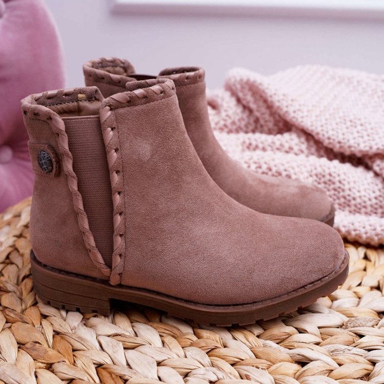 POPA Dětské boty Plochý podpatek Khaki Sicarro 2