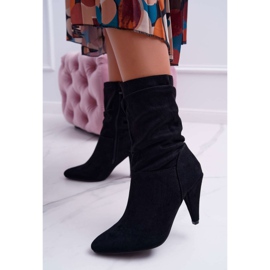 HAN Dámské boty na vysokém podpatku přes kotník černé temma černá 1