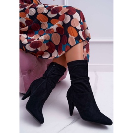 HAN Dámské boty na vysokém podpatku přes kotník černé temma černá 2