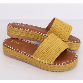 Medové pantofle espadrilky 7970-PL Žlutá 1