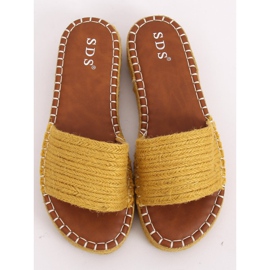 Medové pantofle espadrilky 7970-PL Žlutá 2