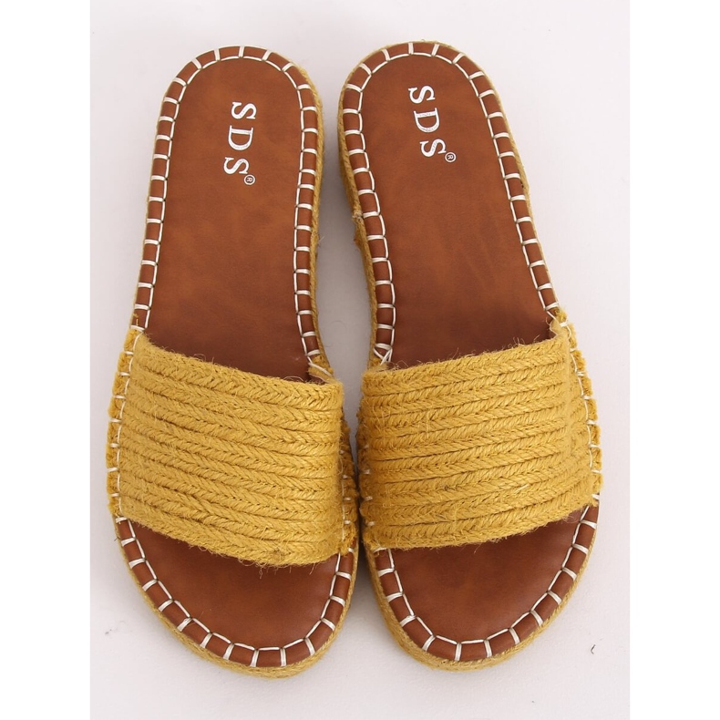 Medové pantofle espadrilky 7970-PL Žlutá 2