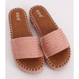 Růžové pantofle espadrilky 7970-PL Růžové růžový 1