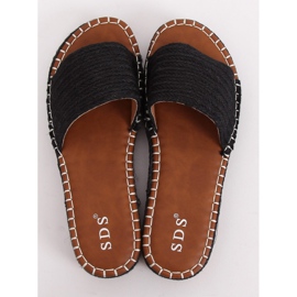 Černé pantofle espadrilky 7970-PL Černá černý 1