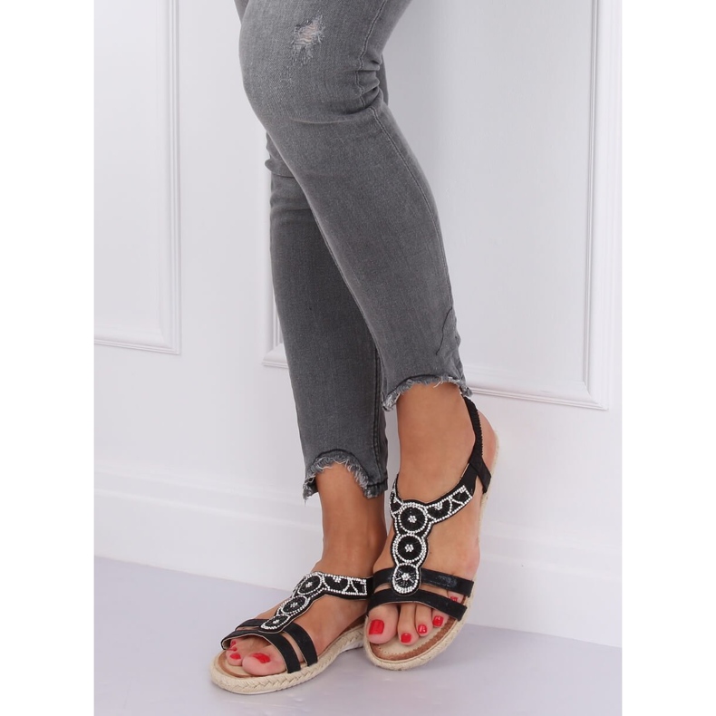 Černé espadrilky sandály CO-78 Black černá 1