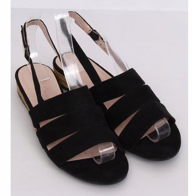 Černé sandály espadrilles 9291 Negro černý 1