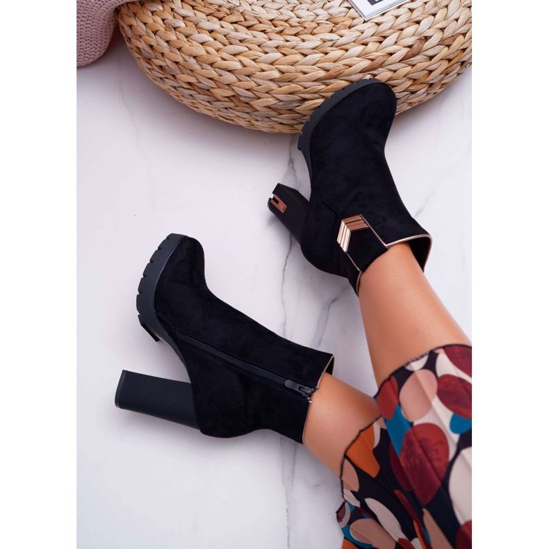 FE1 Dámské boty na podpatku teplé semišové M319 černé Midway černá 2 FE1 Dámské boty na podpatku teplé semišové M319 černé Midway černá 2