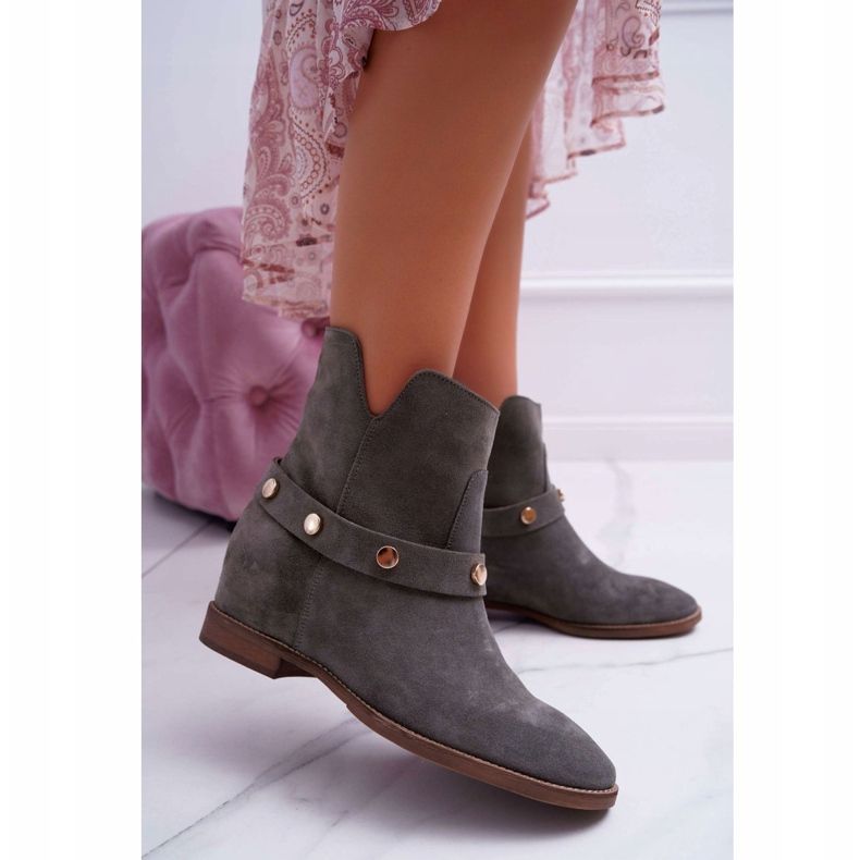 Dámské boty Laura Messi 1890 semišová kůže olivová Darmah vícebarevný zelená 1