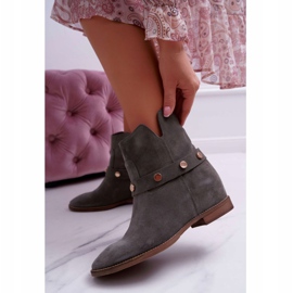 Dámské boty Laura Messi 1890 semišová kůže olivová Darmah vícebarevný zelená 2